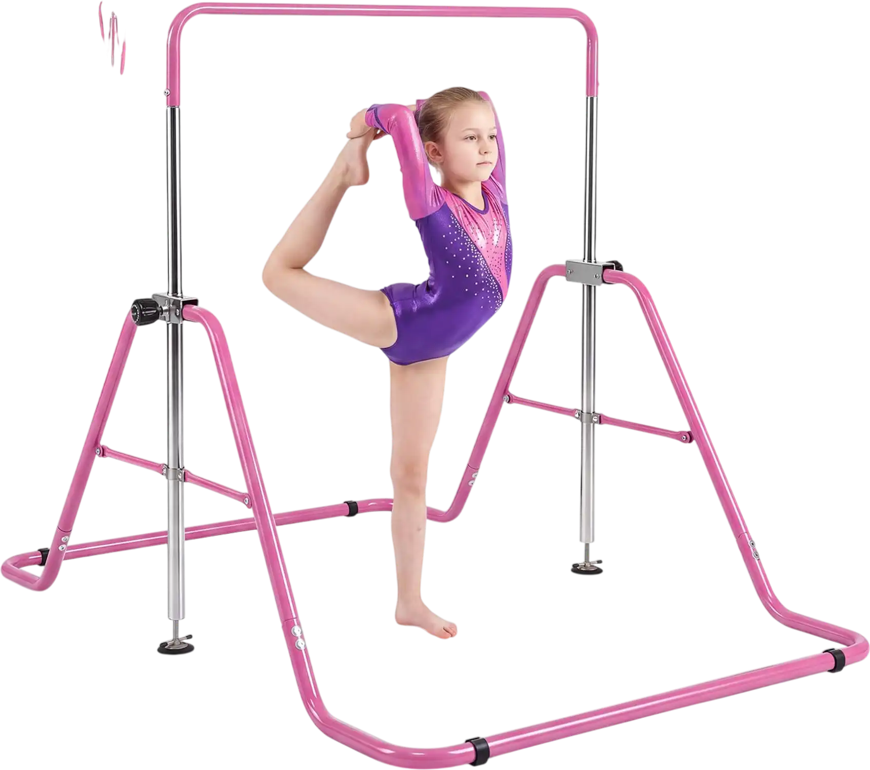 Costway Foldable Adjustable Kids Gymnastics Bar 143 lbs 5 Height Levels 43927432 New