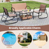 Loveseat from a 4-piece patio furniture set with breathable fabric and wide seat, perfect for cozy outdoor moments.