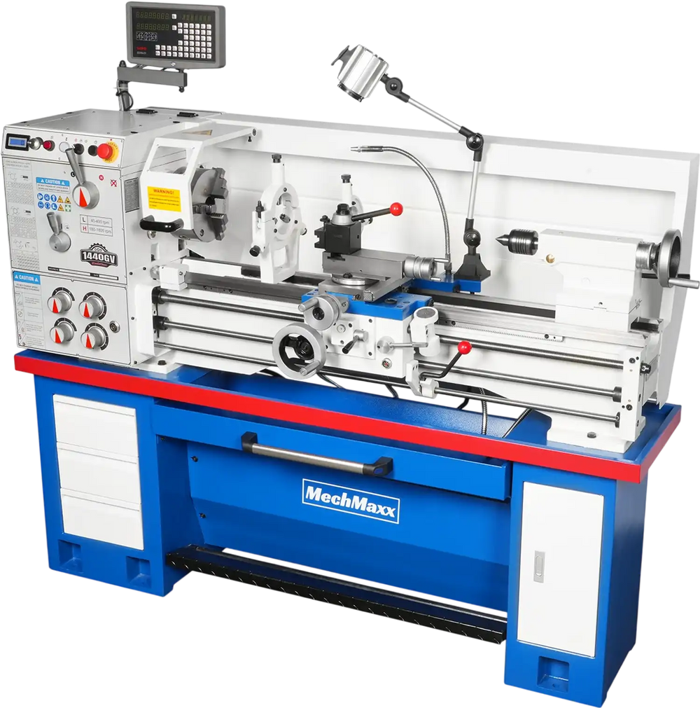 14" x 40" Industrial Metal Lathe Machine with Variable Speed DRO Gunsmith Gearhead Precision Turning Drilling Belt Drive 1440GV