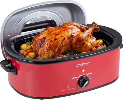 Costway 1450W 18 QT Electric Roaster Oven Self-Basting Lid 33322417 New