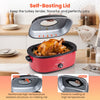Electric roaster with self-basting lid, 8 QT capacity, perfect for cooking a 13.2 lbs turkey and more.