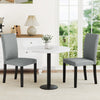 Mid-century modern dining chair set of 2 in gray with rubber wood legs, ideal for home or cafe dining.