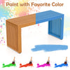 36-inch acacia wood patio bench with slatted design, ideal for DIY painting and accommodating 2 people for outdoor use.