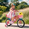 14 Inch Girls Bike for 3-5 Years Old Kids Bike with Doll Seat and Training Wheels - Gallery View 1 of 9