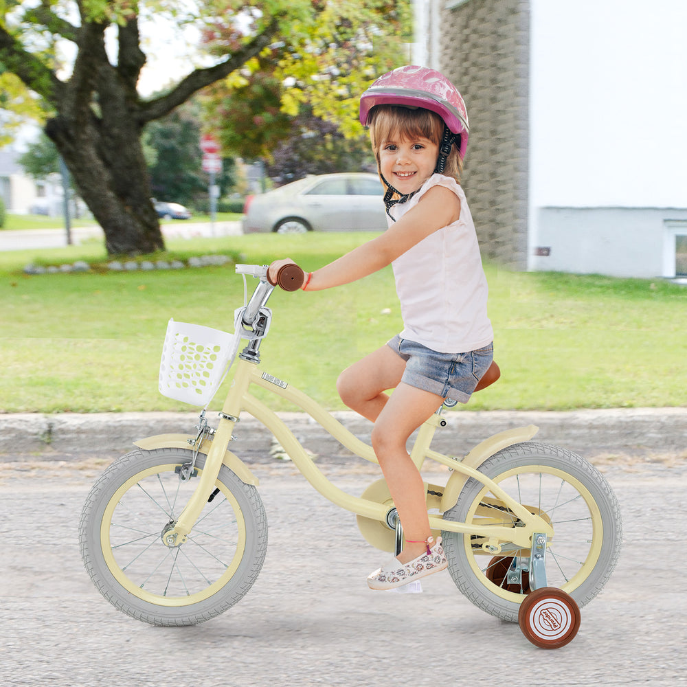 14 Inch Kids Bike Adjustable with Training Wheels Ages 3-8 Years Olds-14 inches - Gallery View 1 of 9