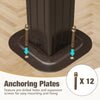 Anchoring plates with pre-drilled holes and expansion screws for secure mounting of the 14 x 12 FT gazebo.
