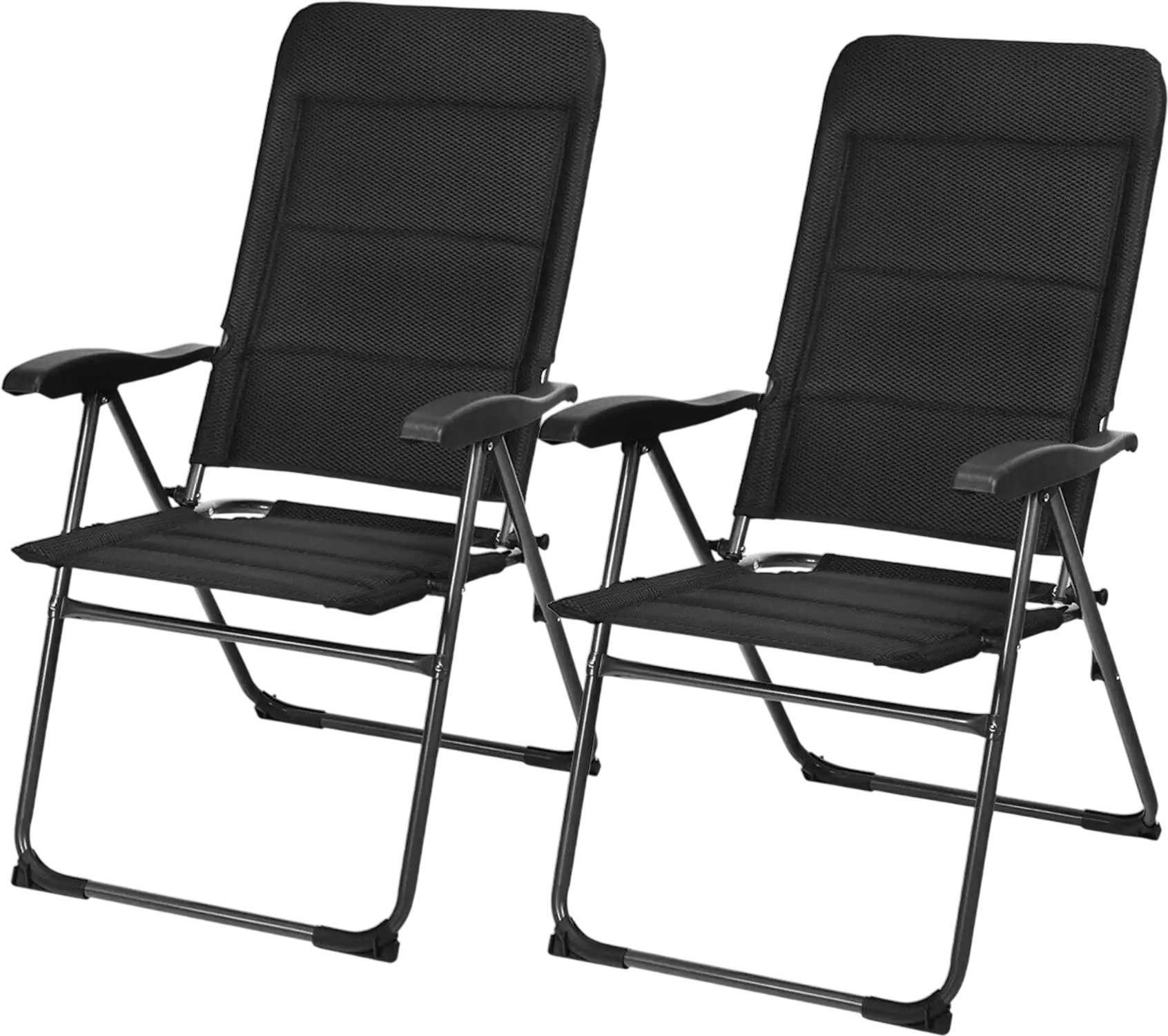 Costway 2-Piece Outdoor Folding Patio Chairs Adjustable Backrests 95623071 New