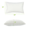 Set of 2 shredded memory foam bed pillows, 28x18 inches, with breathable bamboo cooling cover for comfortable sleep.