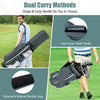 14-way dividers golf cart bag featuring padded carry handle and thickened shoulder strap for easy transport.