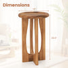 Round tray top end table made of solid mahogany with cross legs, dimensions 14" x 23.5", perfect for living rooms or.