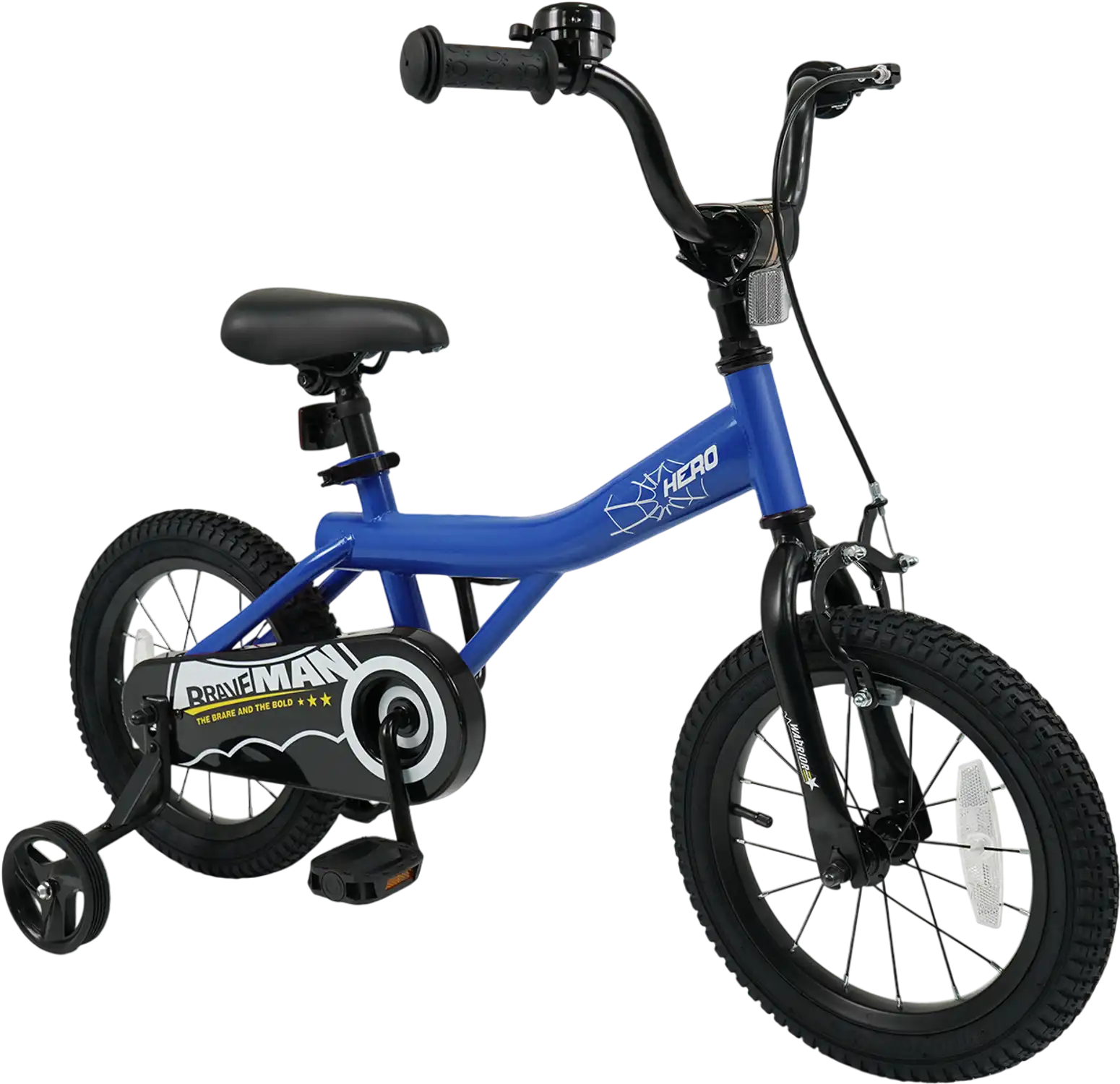 Costway Brave Hero Kids Bike w/ Removable Training Wheels Navy 12/14/16/18