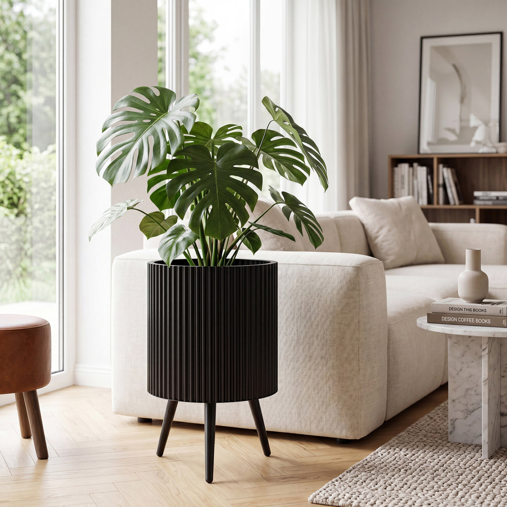 14 Inch Plant Pot with Stand and Tapered Legs for Garden - Gallery View 1 of 10