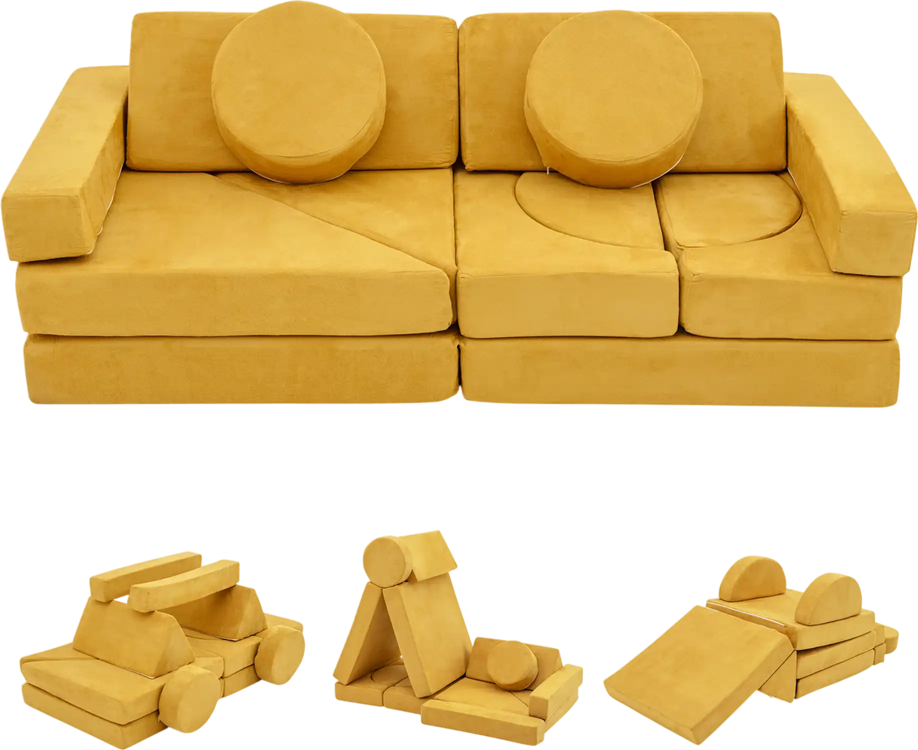 Costway 14-Pc Modular Kids Play Couch 79430425 New