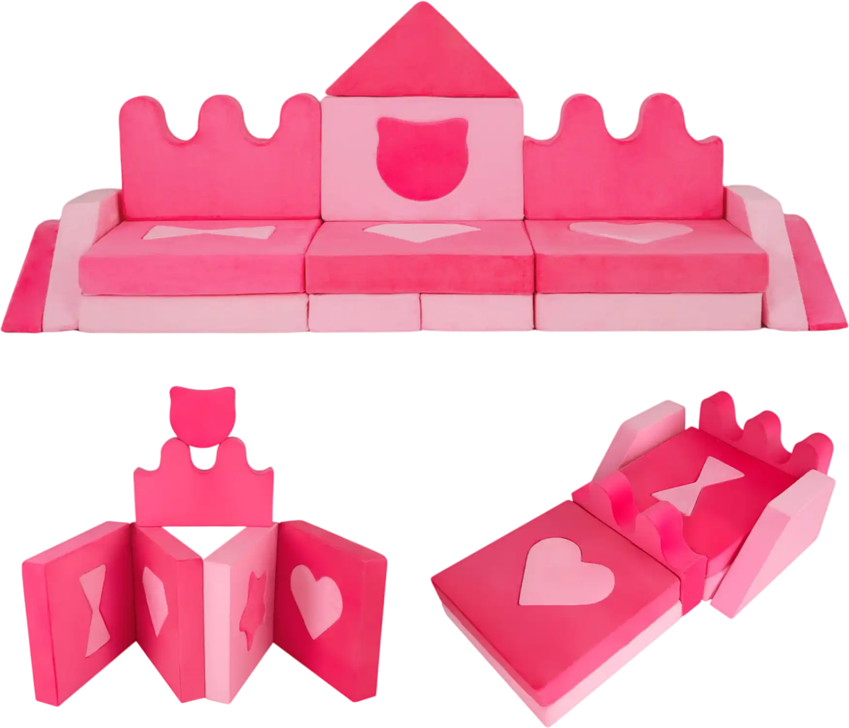 Costway 14-Piece Kids Play Couch Modular Foam Climbing Blocks 17734186 New
