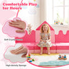 14-piece pink kids play couch with soft crystal velvet and high-density sponge for comfortable play in living room or.