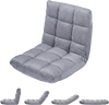 14-position adjustable cushioned floor chair in light gray, featuring thick padding for comfort and back support.