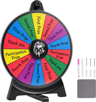 Costway 14 Slot Spin Wheel w/ Blackboard Marker 95441393 New