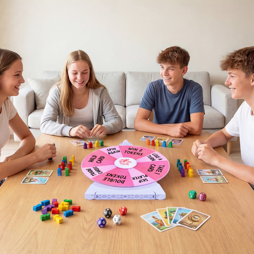 14 Slots Spin Wheel with Blackboard Marker-Pink - Gallery View 1 of 10