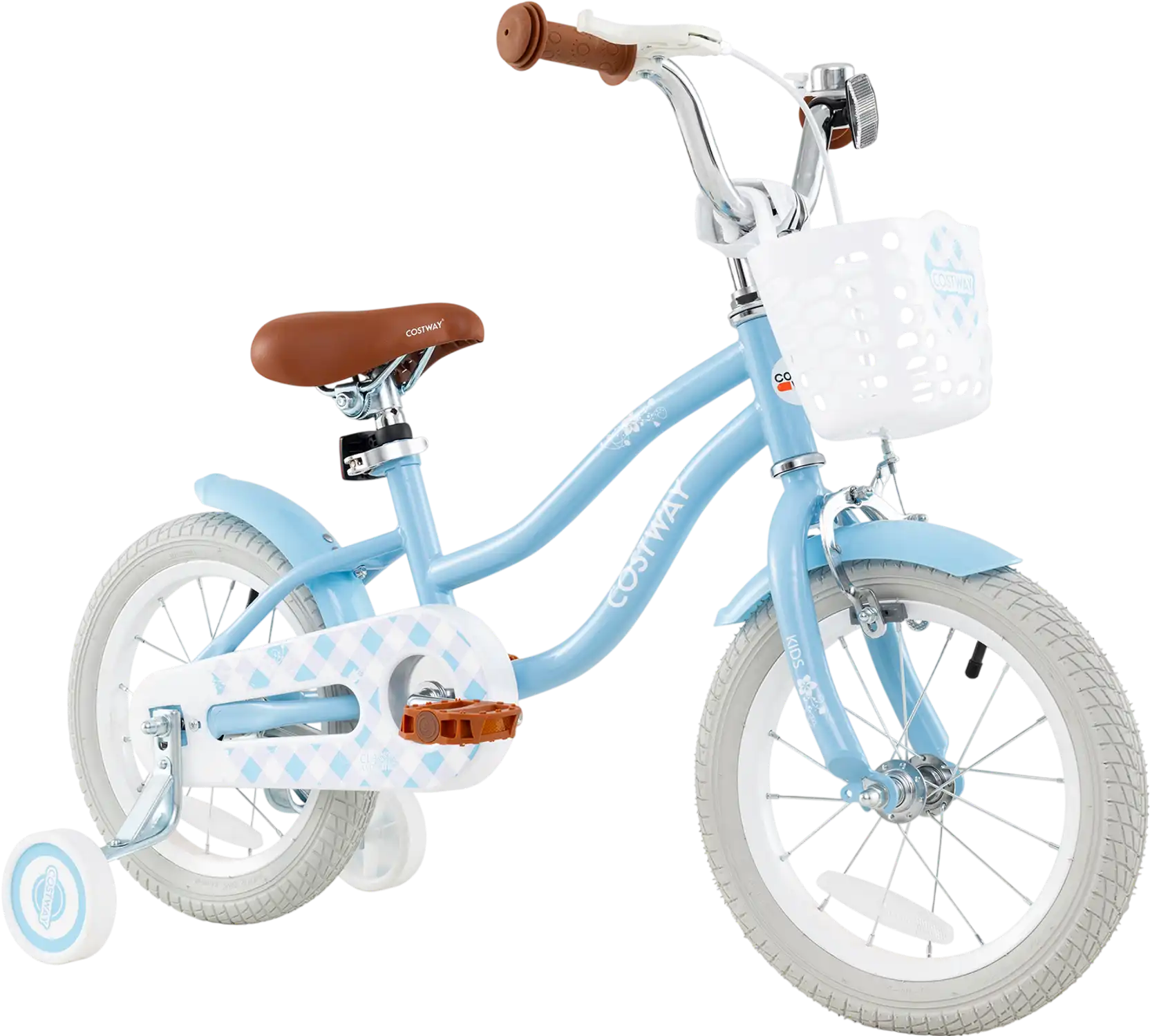 Costway Kids Bike Adjustable Handlebar Seat 12/14/16/18