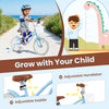 14-inch kids bike with adjustable handlebar and seat, removable basket, and dual brake system for ages 3-5.