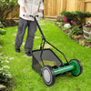14 Inch Push Lawn Mower with 5 Steel Blades and Grass Catcher Bag-Green - Gallery View 1 of 10