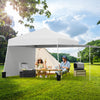 Pop-up canopy tent with two sidewalls for sun protection, ideal for outdoor events and easy setup in any location.