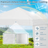 Pop-up canopy tent with silver-coated Oxford fabric, offering UPF50+ sun protection and fade resistance for outdoor.