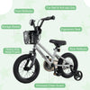 14-inch kids bike featuring a front storage basket, fun bell, and anti-slip grip for secure riding enjoyment.