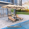 15.5 FT Extra-Large Patio Umbrella with LED Solar Lights and Crank Handle-Beige - Gallery View 1 of 10