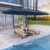 15.5 FT Extra-Large Patio Umbrella with LED Solar Lights and Crank Handle-Navy - Gallery View 1 of 10
