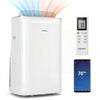 15000 BTU inverter portable air conditioner in white with smart WiFi, remote control, and LED display for efficient.