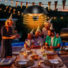 1500W electric patio heater with IPX4 waterproof design, providing 360° warmth for outdoor gatherings and celebrations.