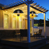 1500W electric patio heater with IPX4 waterproof design, providing 360° warmth and hanging easily for outdoor use.