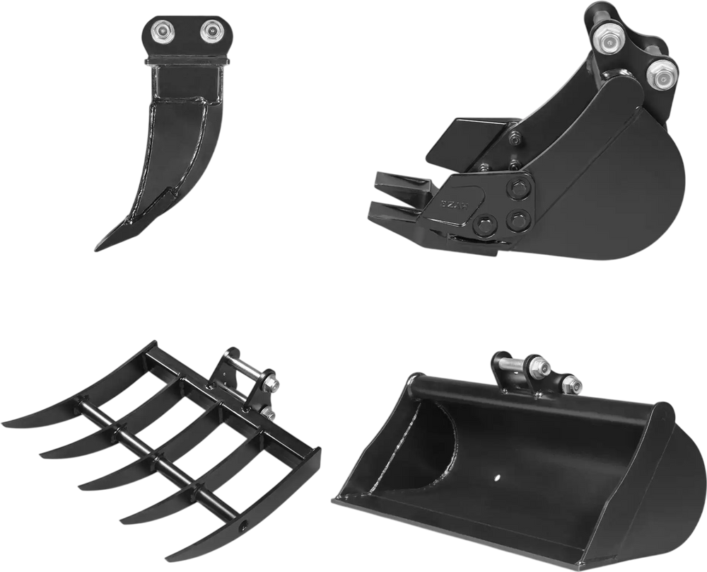4-Piece Mini Excavator Attachment Set for Mini Compact Excavator ( SKU: 150530; 150531; 150532 )