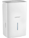 150 pints dehumidifier in white with LED display, 24-hour timer, and easy mobility for efficient humidity control.