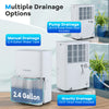 150 pints dehumidifier with 2.4-gallon tank, pump drainage option, and LED display for customized humidity control.