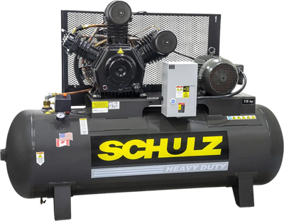 Schulz V-Series Air Compressor 15 HP 120 gal. 2-Stage 208-230V 3-Phase Horizontal 15120HW60X-3 New