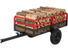 Heavy-duty metal dump cart trailer with 1540 lbs capacity, featuring a removable tailgate and 17.6 cu.ft cargo space.