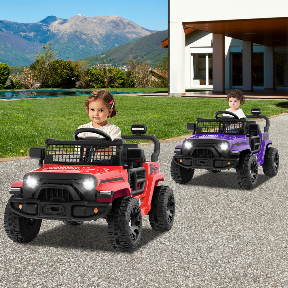 12V Kids Ride on Truck Car Battery Powered Electric Vehicle-Purple - Gallery View 1 of 11