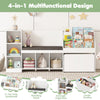 Kids bookcase with reading nook, featuring 6 storage cubbies, adjustable shelves, and a removable cushion for comfort.