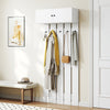 Entryway Wall Coat Rack Wall Mounted Coat Clothes Rack-White - Gallery View 1 of 10