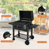 24-inch barrel charcoal grill with 2 folding side tables, 544 sq.in cooking area, and built-in thermometer for outdoor.