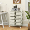 15-Drawer Utility Rolling Organizer Cart Multi-Use Storage-White - Gallery View 1 of 10