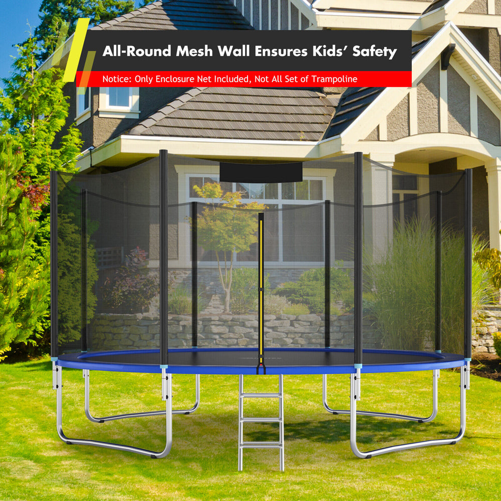 Replacement safety net for 15/16 feet round trampoline, made of durable PE material, ensuring high protection and easy.