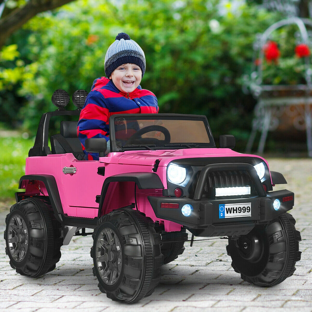 12V Kids Ride On Truck with Remote Control and Double Magnetic Door-Pink - Gallery View 1 of 13