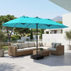 15.5FT Extra-Large Patio Umbrella with Base 12 Reinforced Ribs-Turquoise - Gallery View 1 of 11