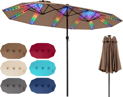 Costway 15.5' Extra-Large Patio Umbrella 12 Reinforced Metal Ribs 76254713 New