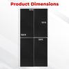 Product dimensions of 15.5 x 7.7 FT garage tool mats, showing four 7 mm thickened PE pads for versatile use.
