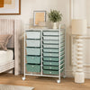 15-Drawer Utility Rolling Cart with Drawers Multi-Use Storage-Lime Green - Gallery View 1 of 10