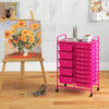 15-Drawer Utility Rolling Organizer Cart MultiUse Storage-Pink - Gallery View 1 of 11